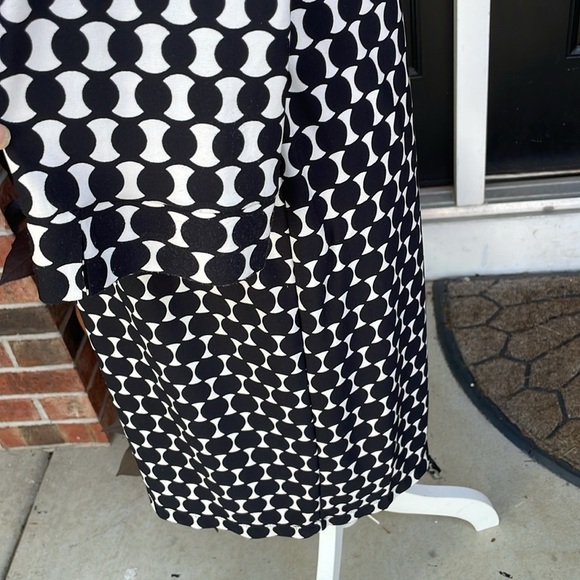 Chico’s V-Neck Straight Stretch Black and White Polka Dot Dress - Picture 7 of 9